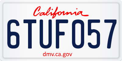 CA license plate 6TUF057