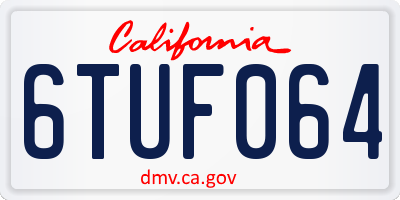 CA license plate 6TUF064