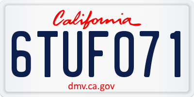 CA license plate 6TUF071