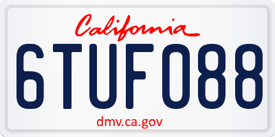 CA license plate 6TUF088