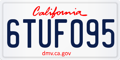 CA license plate 6TUF095