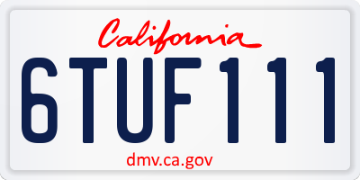 CA license plate 6TUF111