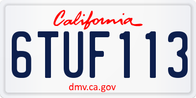 CA license plate 6TUF113