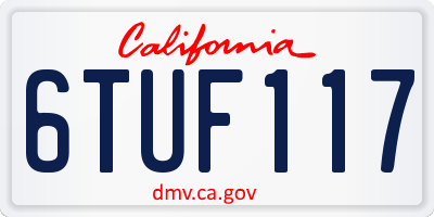 CA license plate 6TUF117