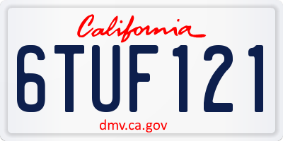 CA license plate 6TUF121