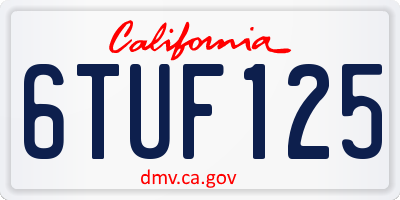 CA license plate 6TUF125