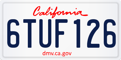 CA license plate 6TUF126