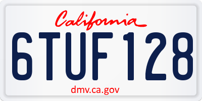 CA license plate 6TUF128