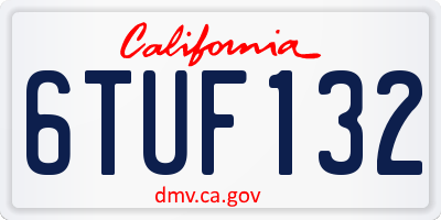 CA license plate 6TUF132
