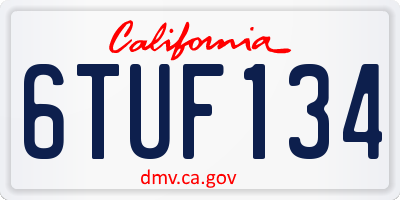 CA license plate 6TUF134