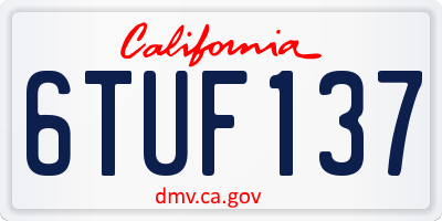 CA license plate 6TUF137