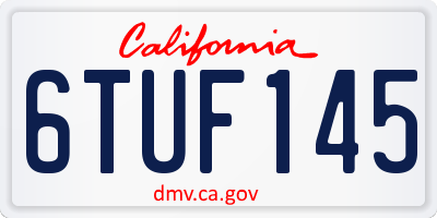 CA license plate 6TUF145