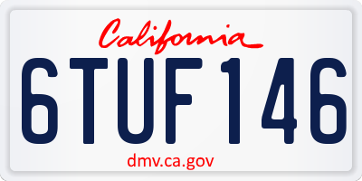 CA license plate 6TUF146