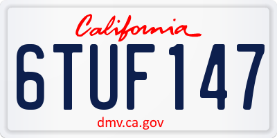 CA license plate 6TUF147