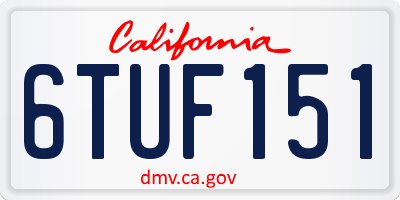 CA license plate 6TUF151