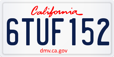 CA license plate 6TUF152