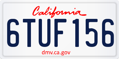 CA license plate 6TUF156