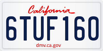 CA license plate 6TUF160