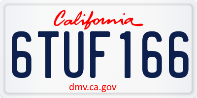 CA license plate 6TUF166