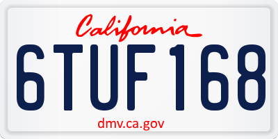 CA license plate 6TUF168