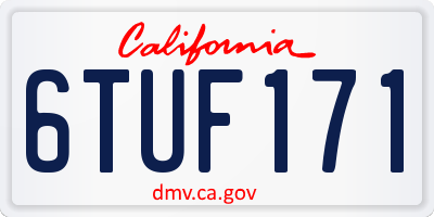 CA license plate 6TUF171