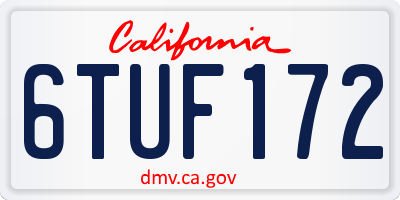 CA license plate 6TUF172