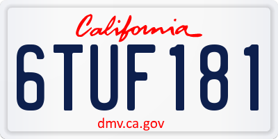CA license plate 6TUF181