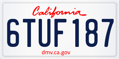 CA license plate 6TUF187