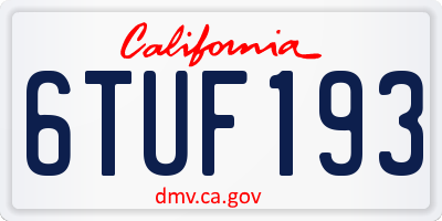 CA license plate 6TUF193