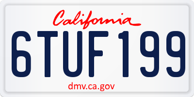CA license plate 6TUF199