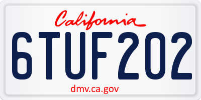 CA license plate 6TUF202