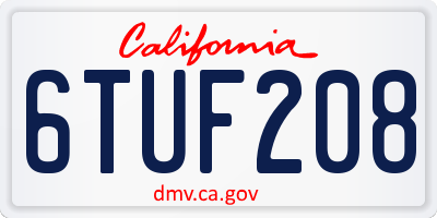 CA license plate 6TUF208