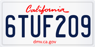 CA license plate 6TUF209