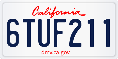 CA license plate 6TUF211