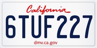 CA license plate 6TUF227