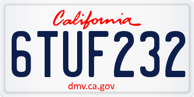 CA license plate 6TUF232