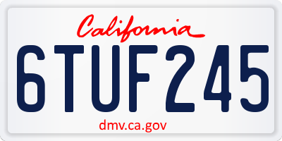 CA license plate 6TUF245