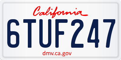 CA license plate 6TUF247