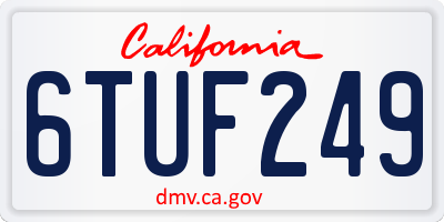 CA license plate 6TUF249