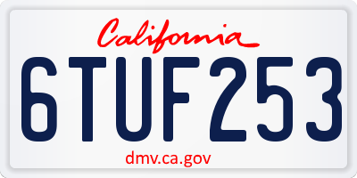 CA license plate 6TUF253