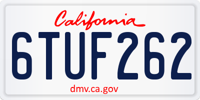 CA license plate 6TUF262