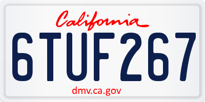 CA license plate 6TUF267
