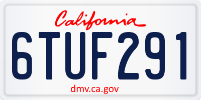 CA license plate 6TUF291