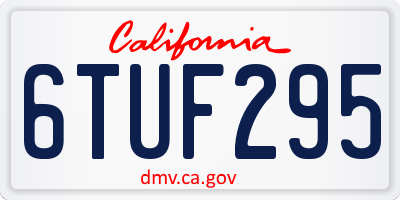 CA license plate 6TUF295