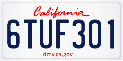 CA license plate 6TUF301