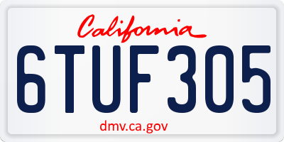 CA license plate 6TUF305