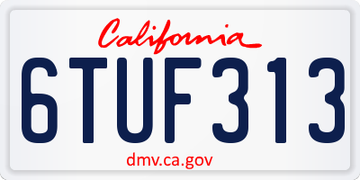 CA license plate 6TUF313