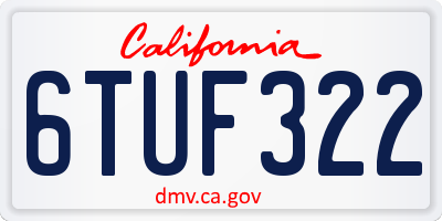 CA license plate 6TUF322