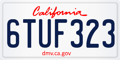CA license plate 6TUF323