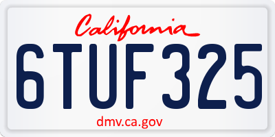CA license plate 6TUF325